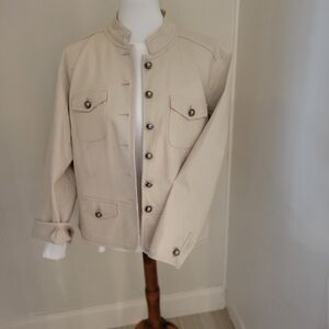 Vintage Talbots Stretch Military Jacket Women 1X
